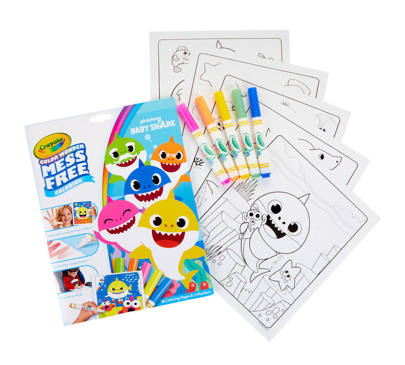 Color Wonder Mess Free Baby Shark Coloring Pages & Markers