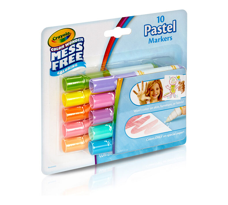 Color Wonder Mess Free Mini Markers, Pastel Colors, 10 Count