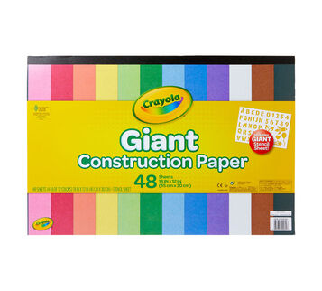 Giant Construction Paper with Stencils, 48 Count Front View