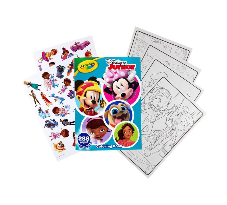 Disney Junior Coloring Book with Stickers, 288 Pages