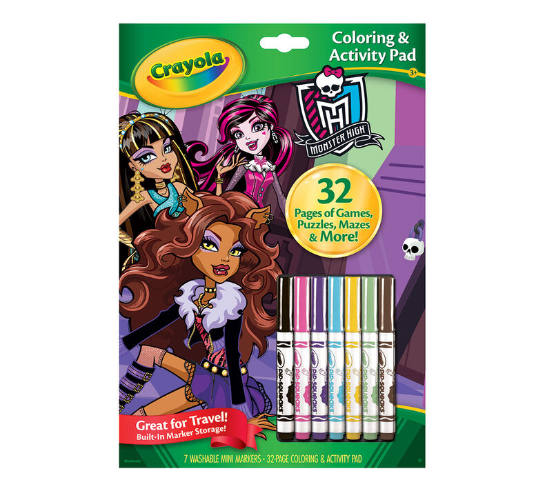 pics Crayola Monster High Coloring Book coloring activity pad with markers monster high crayola