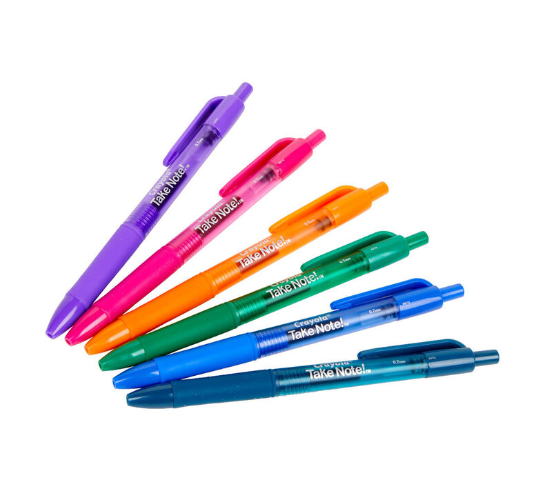 Take Note Washable Gel Pens, Jewel Tones, 6 Count
