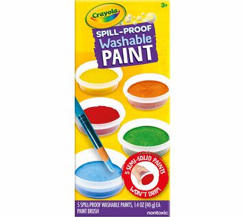 Spill Proof Washable Paint, 5 count front view
