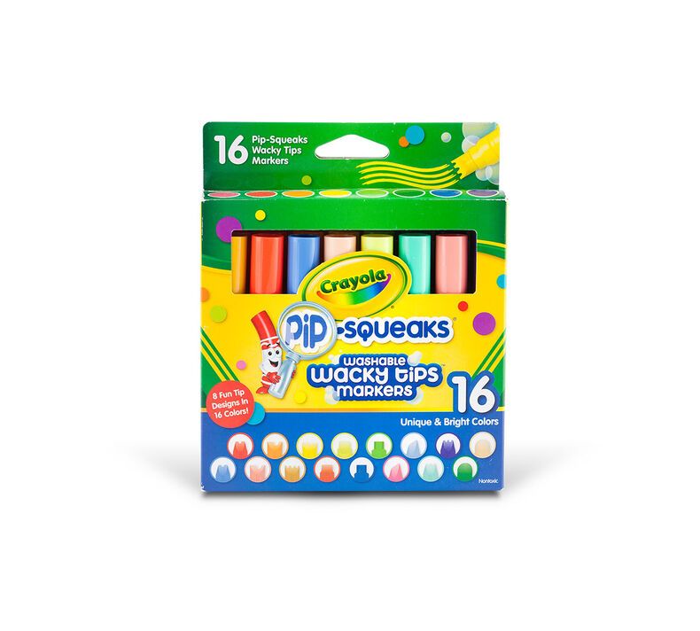 Pip Squeaks Washable Markers with Wacky Tips, 16 Count
