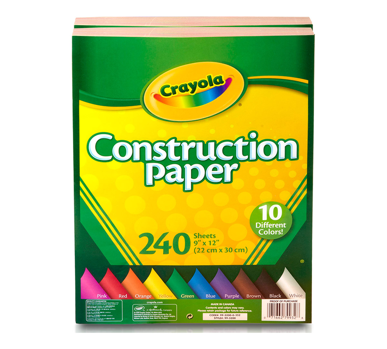 Construction Paper 240 ct, 10 Colors- 2 Pack Bundle
