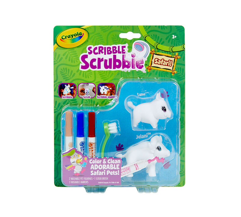 Scribble Scrubbie Safari Animals, Warthog & Buffalo, 2 Count