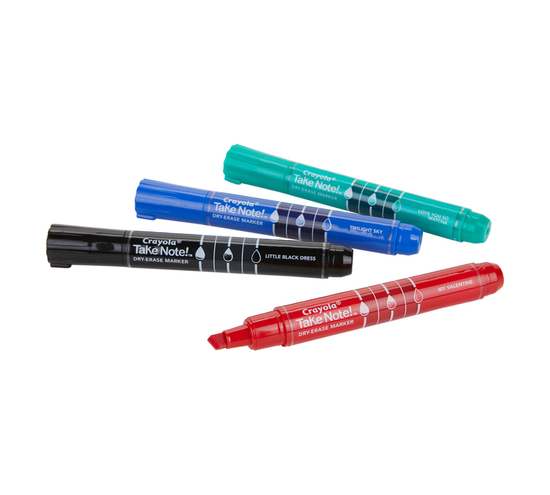  Crayola Low Odor Dry Erase Markers, Chisel Tip, 4ct