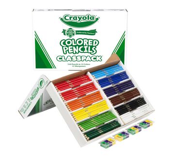 Colored Pencils Classpack, 240 Count, 12 Colors