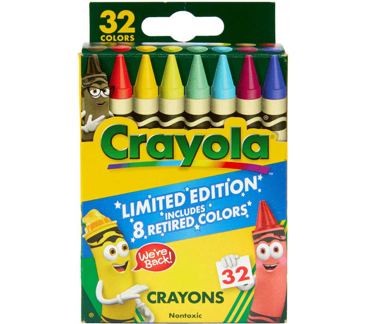 Classic & Limited Edition Retired Crayons, 32 count, front view.