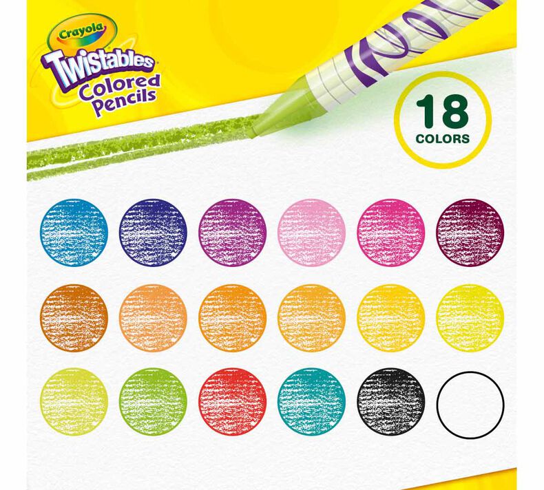 Crayola Twistables Nontoxic Colored Pencils Assorted Colors No Sharpening  18 ct