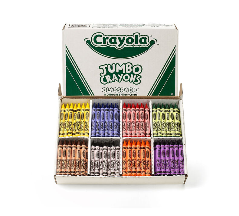 Crayola Large Crayons - Black, Blue, Brown, Green, Orange, Red