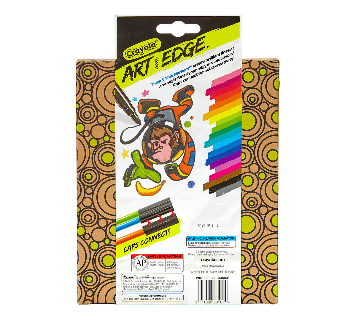 Crayola Art With Edge, Thick & Thin Markers, 20 count, Art Tools
