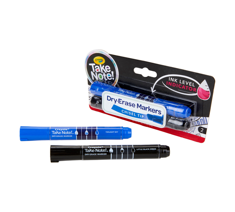 Take Note Black and Blue Dry Erase Markers, 2 Count