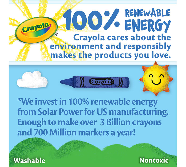 Crayola Crayons - 1 box of 24. Made With Solar Power, Preferred By Teach  637632955127