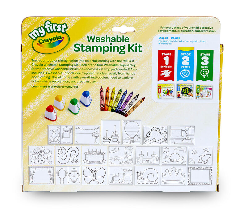 Download Crayola; My First Crayola; Washable Stamping Kit; Art Tools; 4 Stampers, 8 Crayons, 20 Activity ...