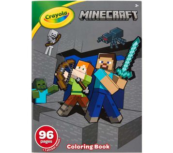 Crayola Minecraft Coloring Book, 96 pages, front view.