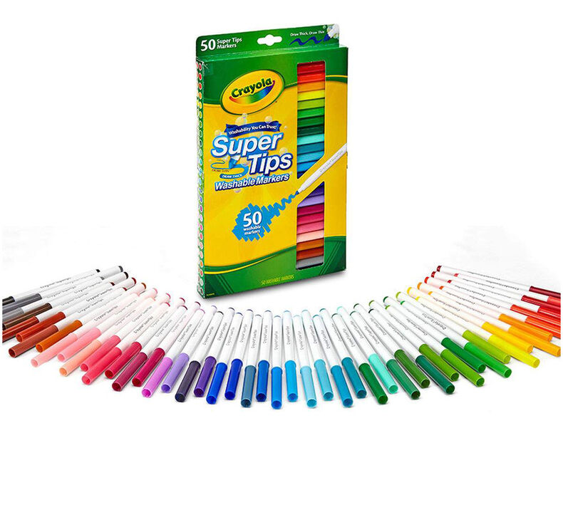 Bulk Crayola Super Tip- Markers, 50 Colors, Washable - DollarDays
