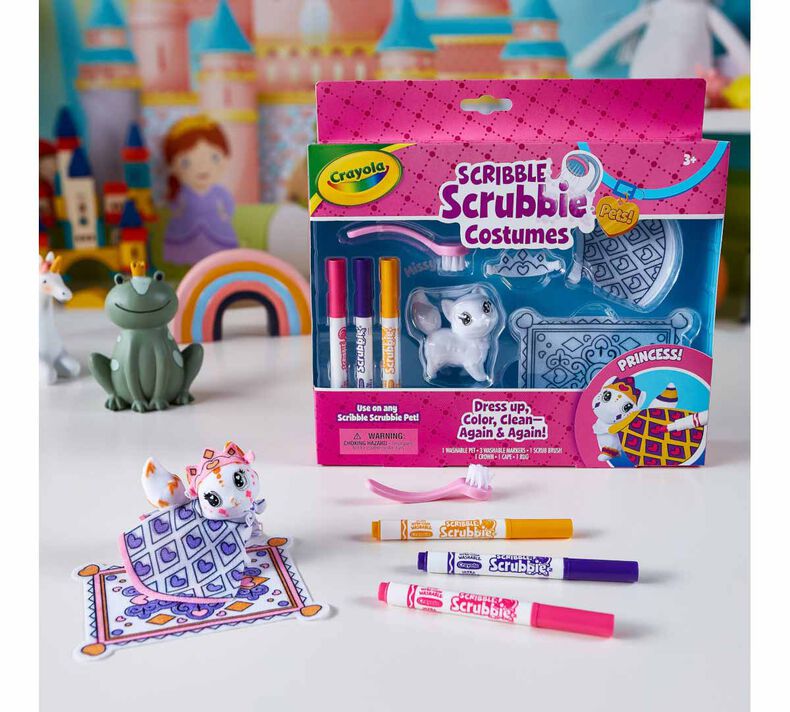 Crayola Scribble Scrubbie Pets Lot of 6 Animals Playset shower Markers  Brush