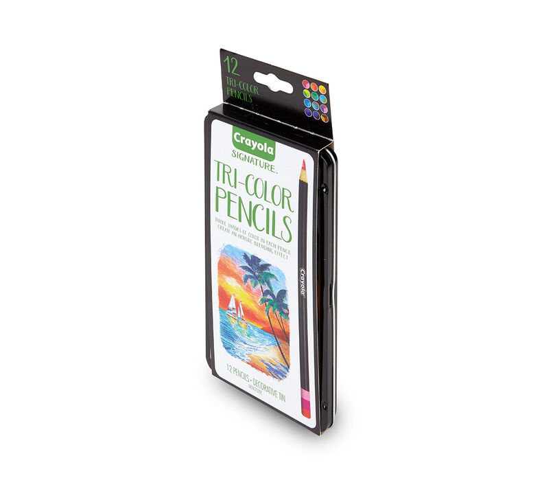 Crayola Tri-Shade Colored Pencils with Decorative Tin