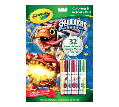 coloring activity pad with markers skylanders crayola
