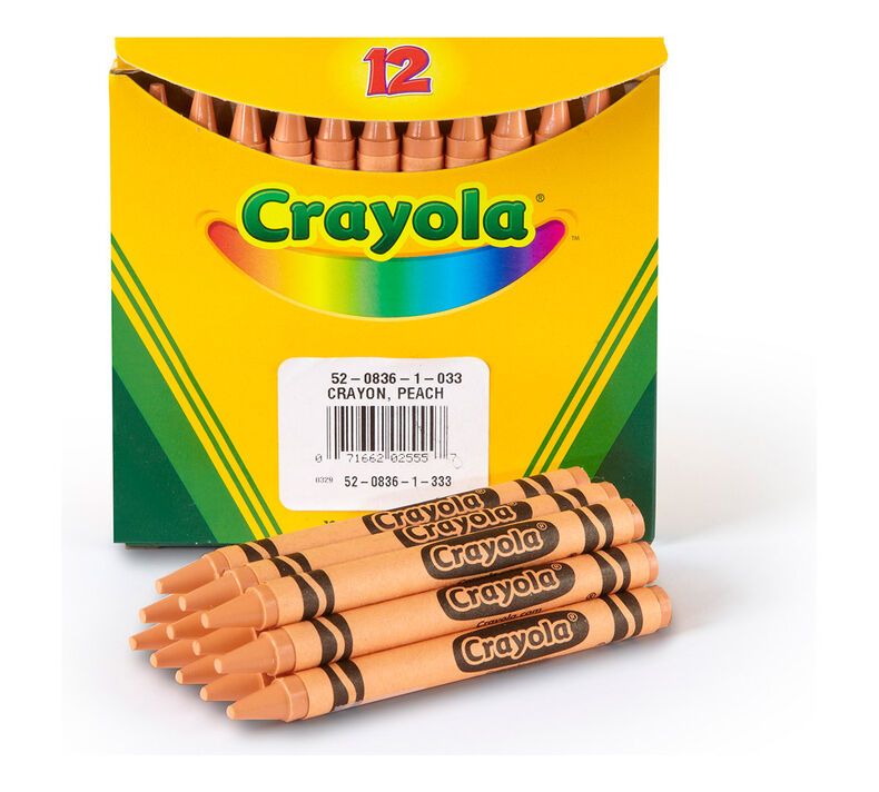 Peach Bulk Crayons, 12 Count