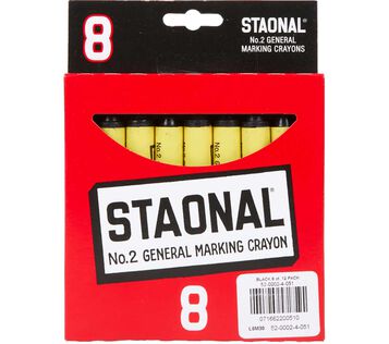 Crayola Black Staonal Crayons, 8 count, front view.