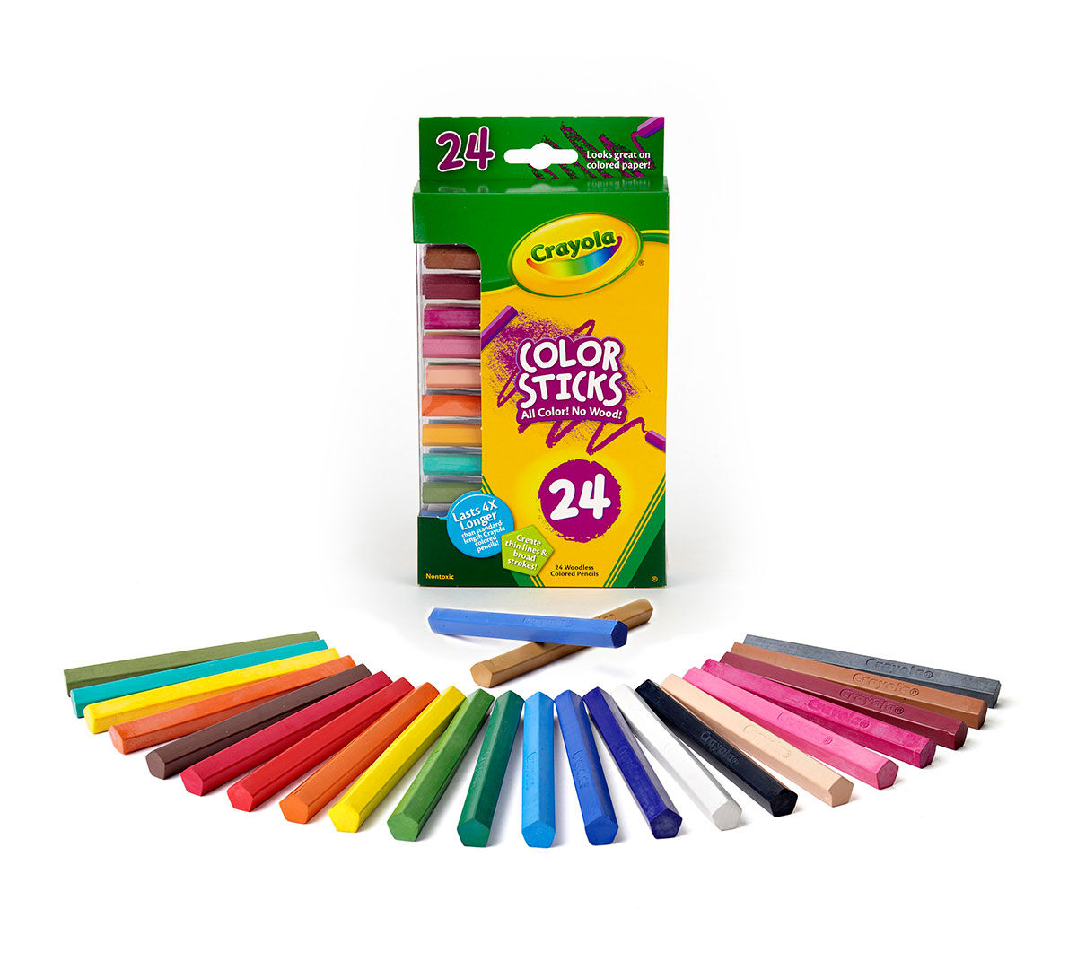 Crayola Coloured Pencils 24 Bright Strong Colouring Pencils Full Length Crayons 