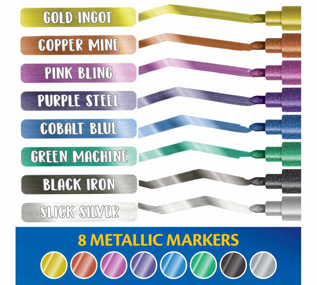 Metallic Markers, 8 Count Art Project Supplies Crayola