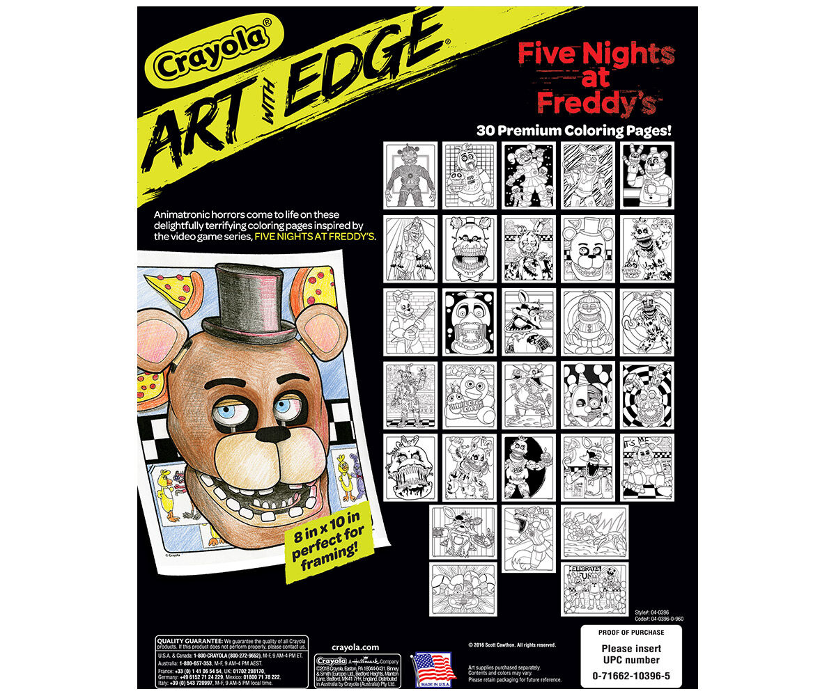 crayola art with edge coloring pages five nights at freddy s 30