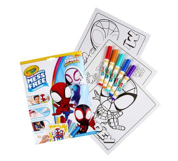 Color Wonder Mess Free Spidey and His Amazing Friends Coloring Pages and Markers packaging and contents