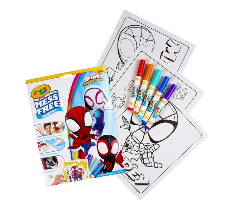 Color Wonder Mess Free Spidey and Friends Coloring Pages and Markers