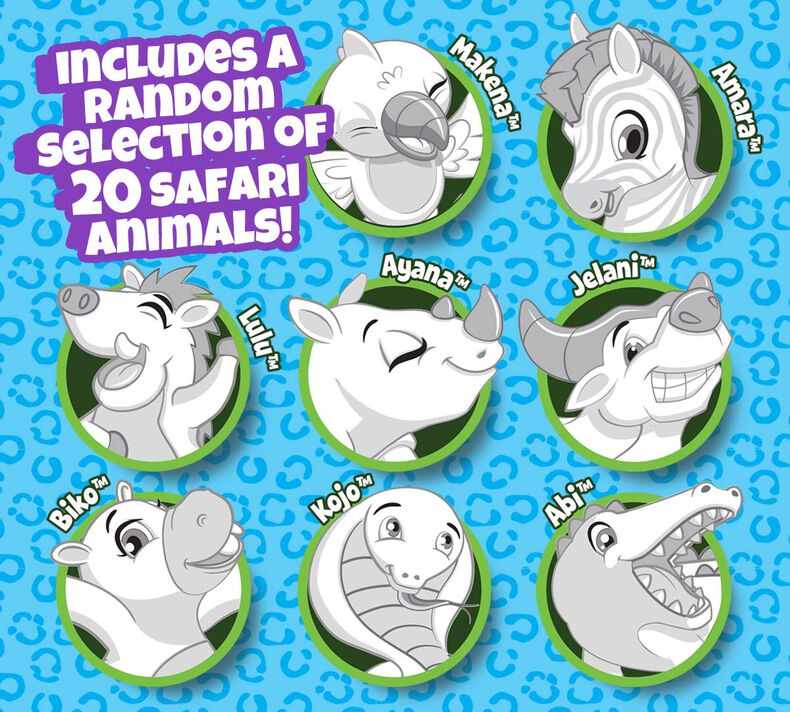 Scribble Scrubbie Safari Animal, Bulk Case, 24 Assorted Bagged 1 Count Pets
