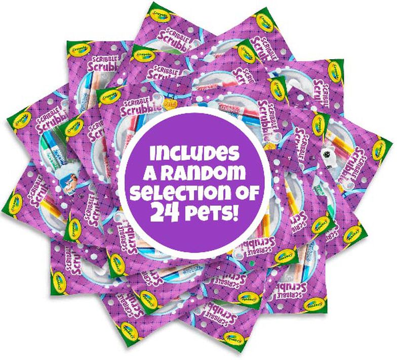 Scribble Scrubbie Pets, Bulk Case, 24 Assorted Bagged 1 Count Pets
