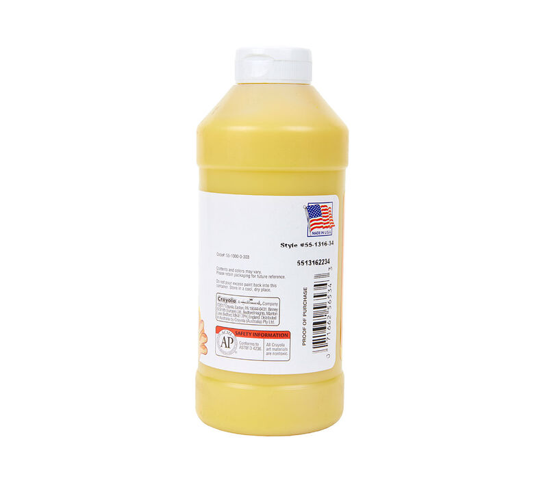 Washable Fingerpaint, Yellow, 16 oz Bottle Washable Fingerpaint, Yellow, 16 oz Bottle