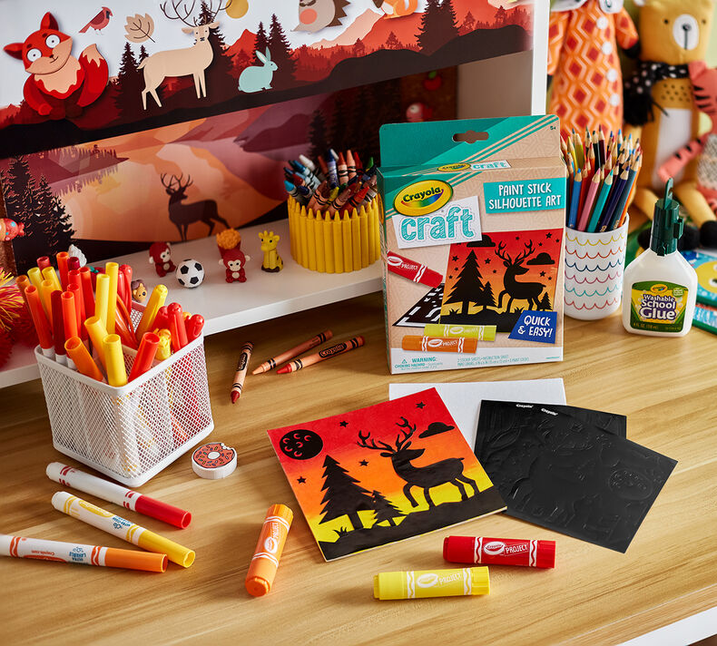 Crayola Craft Paint Stick Silhouette Art Kids Party Favors & Party Activity Set