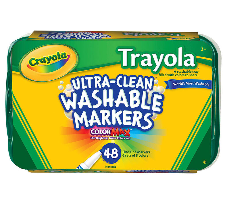 Ultra-Clean Markers, Fine Line, Trayola, 48 Count