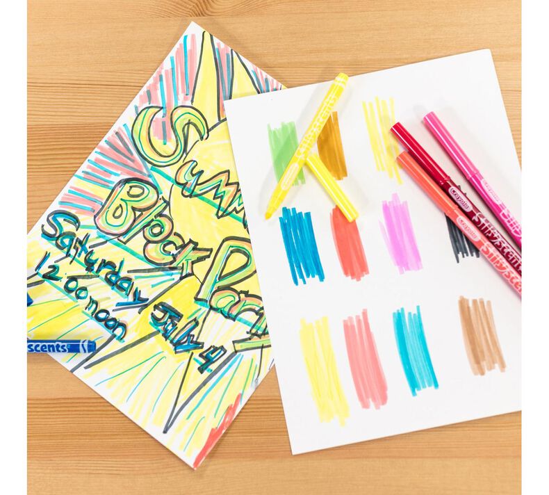 Silly Scents Fine Line Markers, Sweet Scents, 10 Count