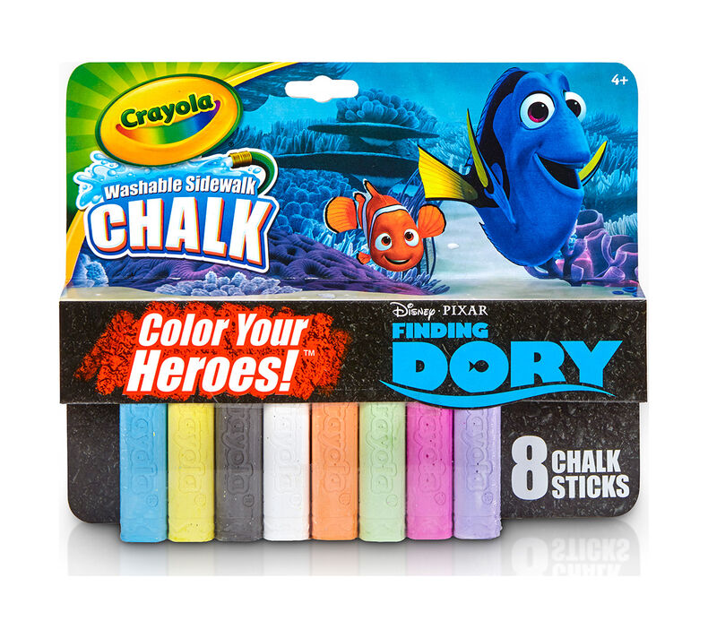 8 ct Finding Dory Washable Sidewalk Chalk Color Your Heroes