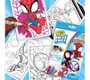 Color Wonder mini box set, Spidey and his amazing friends color sheets and markers. One spidey sheet being colored in. 