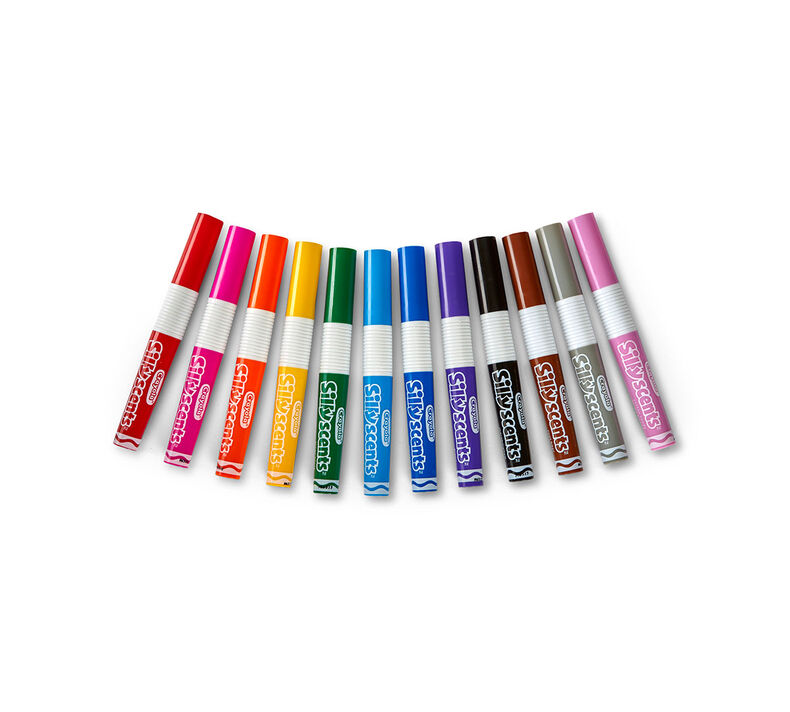 CRAYOLA Silly Scents Broadline Washable Markers - Assorted Colours (Pack of  12) | Unique Sweet Scents & Colours! | Ideal for Kids Aged 3+