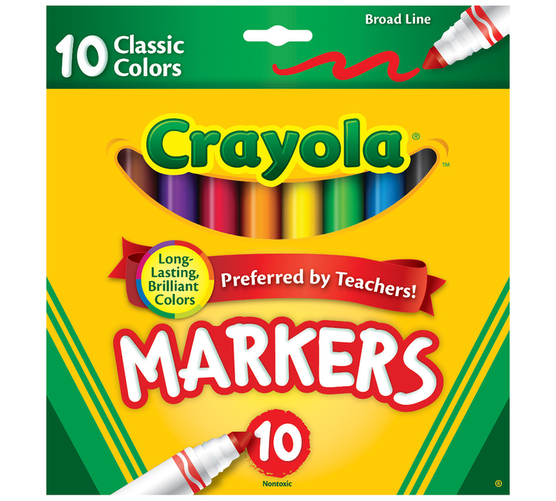Broad Line Markers, Classic Colors, 10 Count