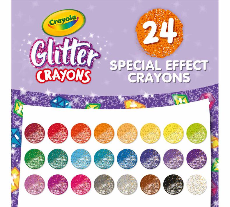 Glitter Crayons, 24 Count