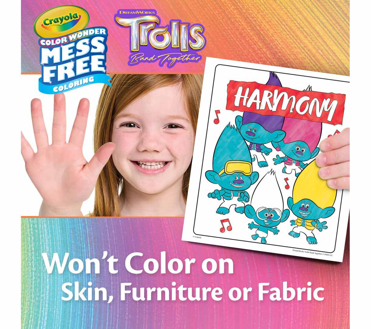 Color Wonder Trolls Coloring Pages - 75 7159 CW Trolls Band Together Foldalope PDP 04 ProdFeat 