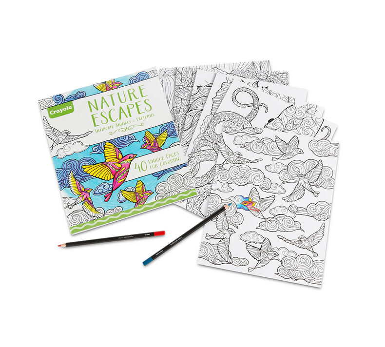 crayola nature escapes adult coloring art activity 40 pages perforated  pages easy framing  crayola