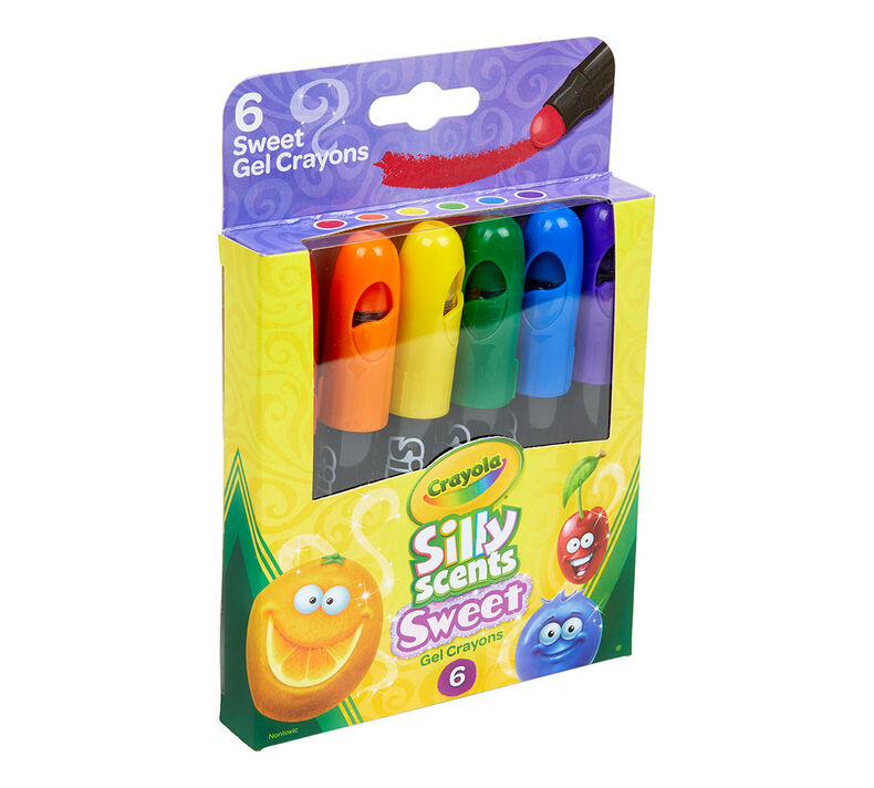 Silly Scents Gel Crayons, Sweet Scents, 6 Count
