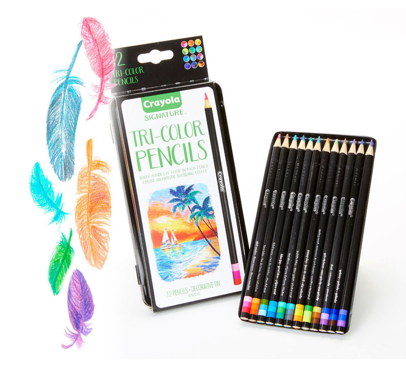 Crayola Tri-Shade Colored Pencils with Decorative Tin