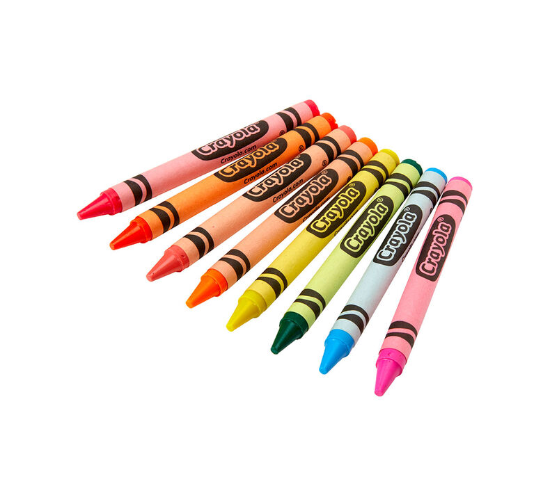 Crayola Washable Dry-Erase Crayon Set, 8 Colors, Neon Assorted Colors 