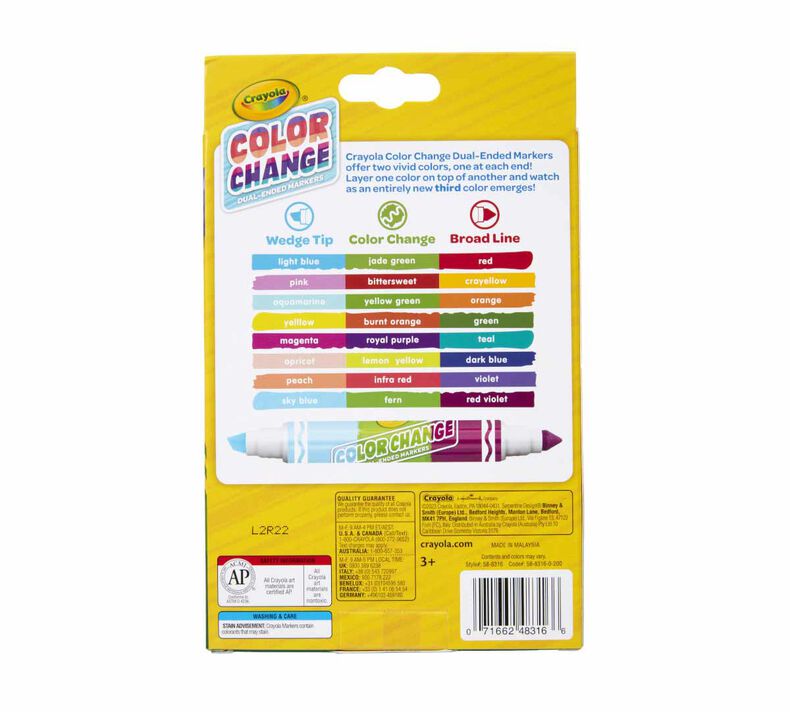 Dual-Ended Color Changing Markers, 8 count