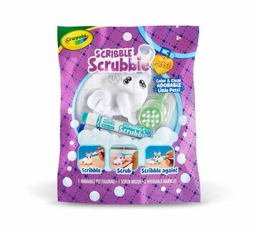 Scribble Scrubbie Pets, Bulk Case, 24 Assorted Bagged 1 Count Pets individually bagged pet
