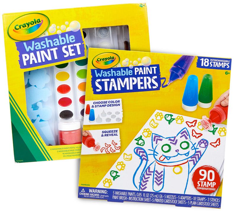 fotografie President Uitlijnen 2-in-1 Washable Paint & Paint Stamper Set | Crayola.com | Crayola